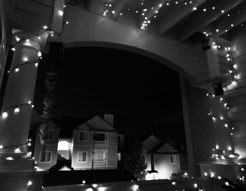 Black and white balcony light