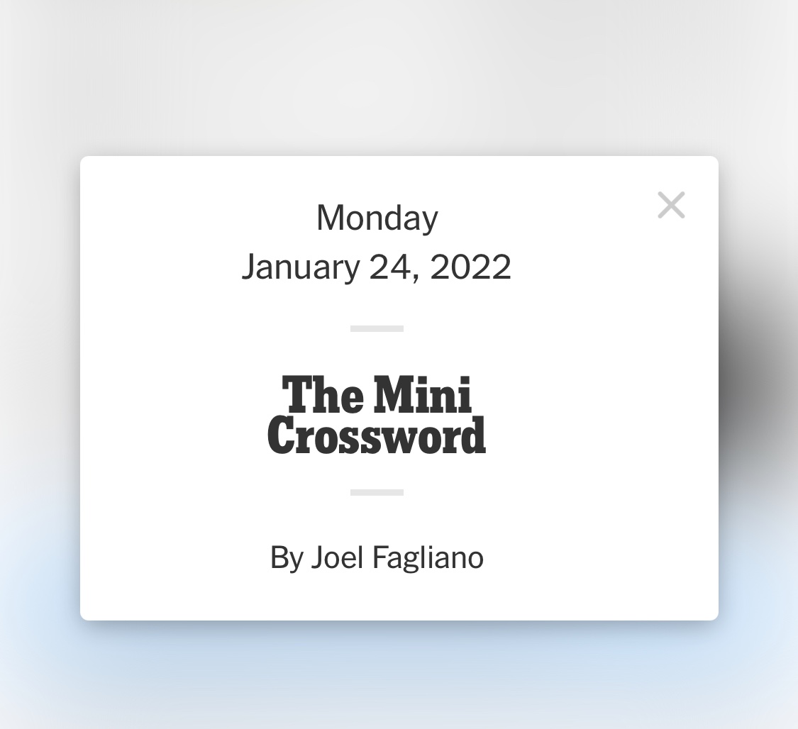 NYT mini crossword 