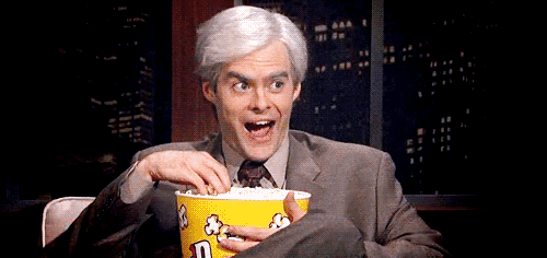 Enjoying popcorn eating 