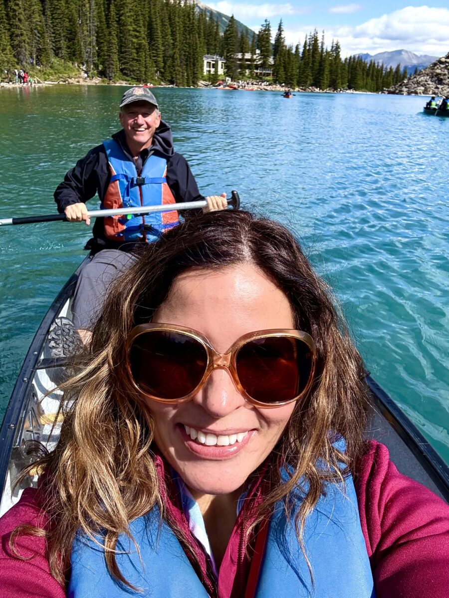 Canoeing moraine lake